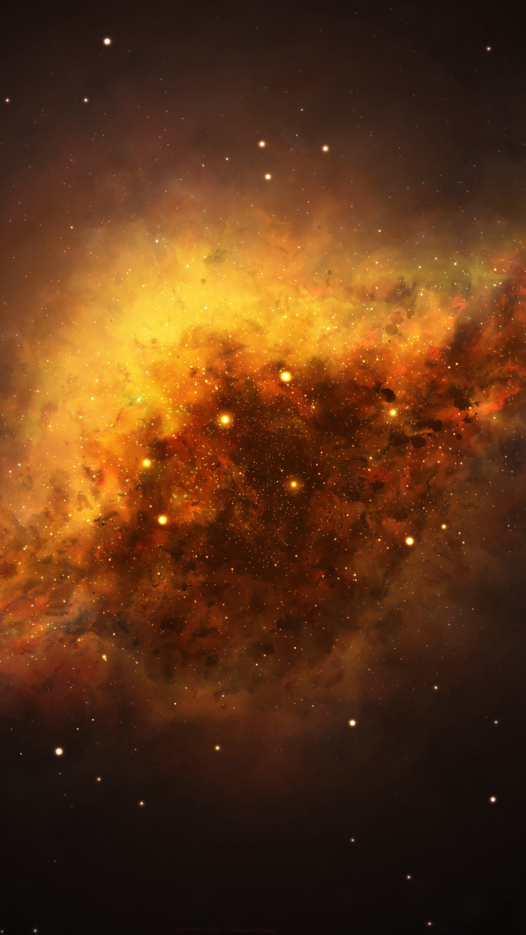 炫彩的宇宙星云，银河系高清手机壁纸
