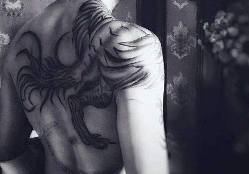 穷奇纹身图案图片作品，适合男生的神话生物穷奇纹身图片