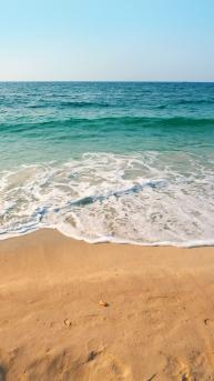 美丽的风景线沙滩，海滩高清手机壁纸