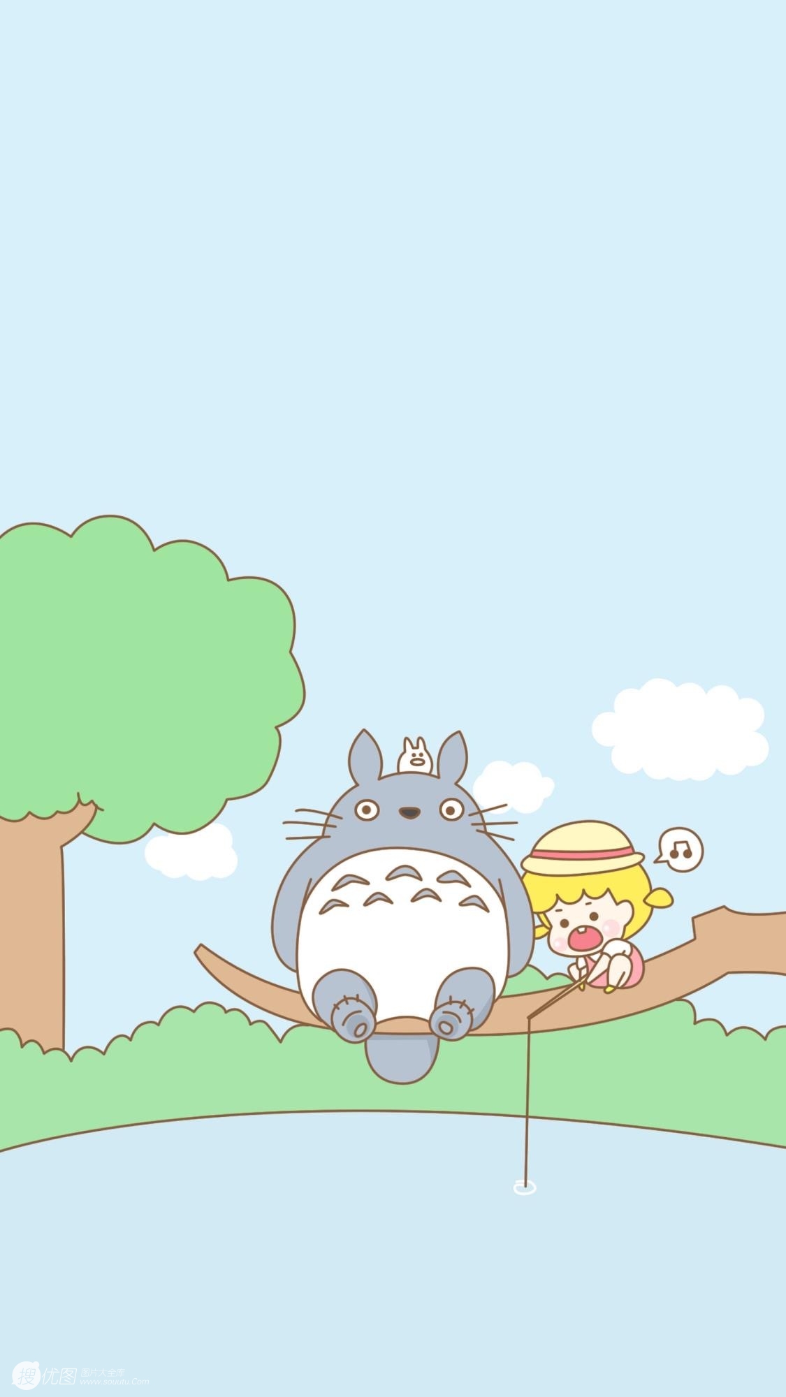 宫崎骏动漫里的可爱卡通龙猫和小女孩图片