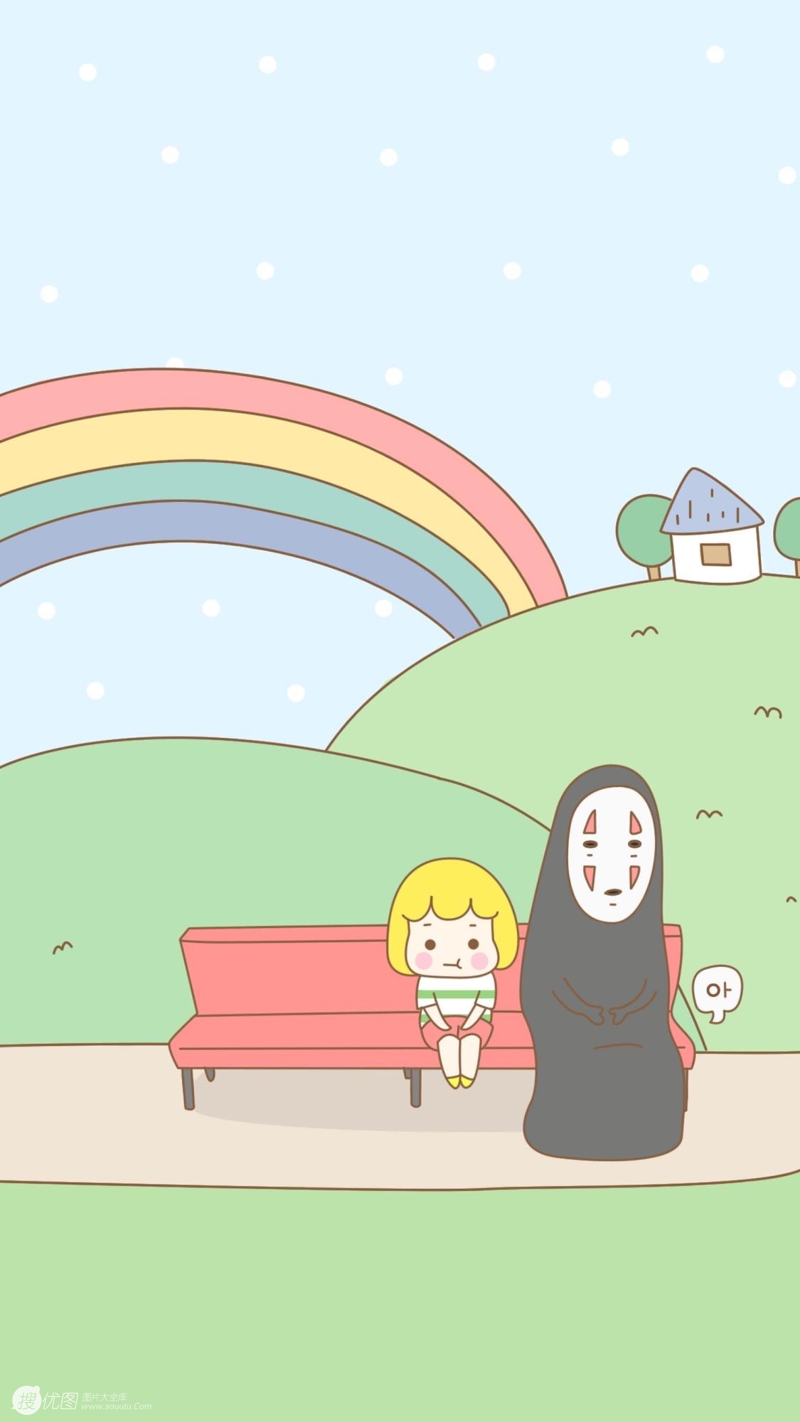 宫崎骏动漫里的可爱卡通龙猫和小女孩图片