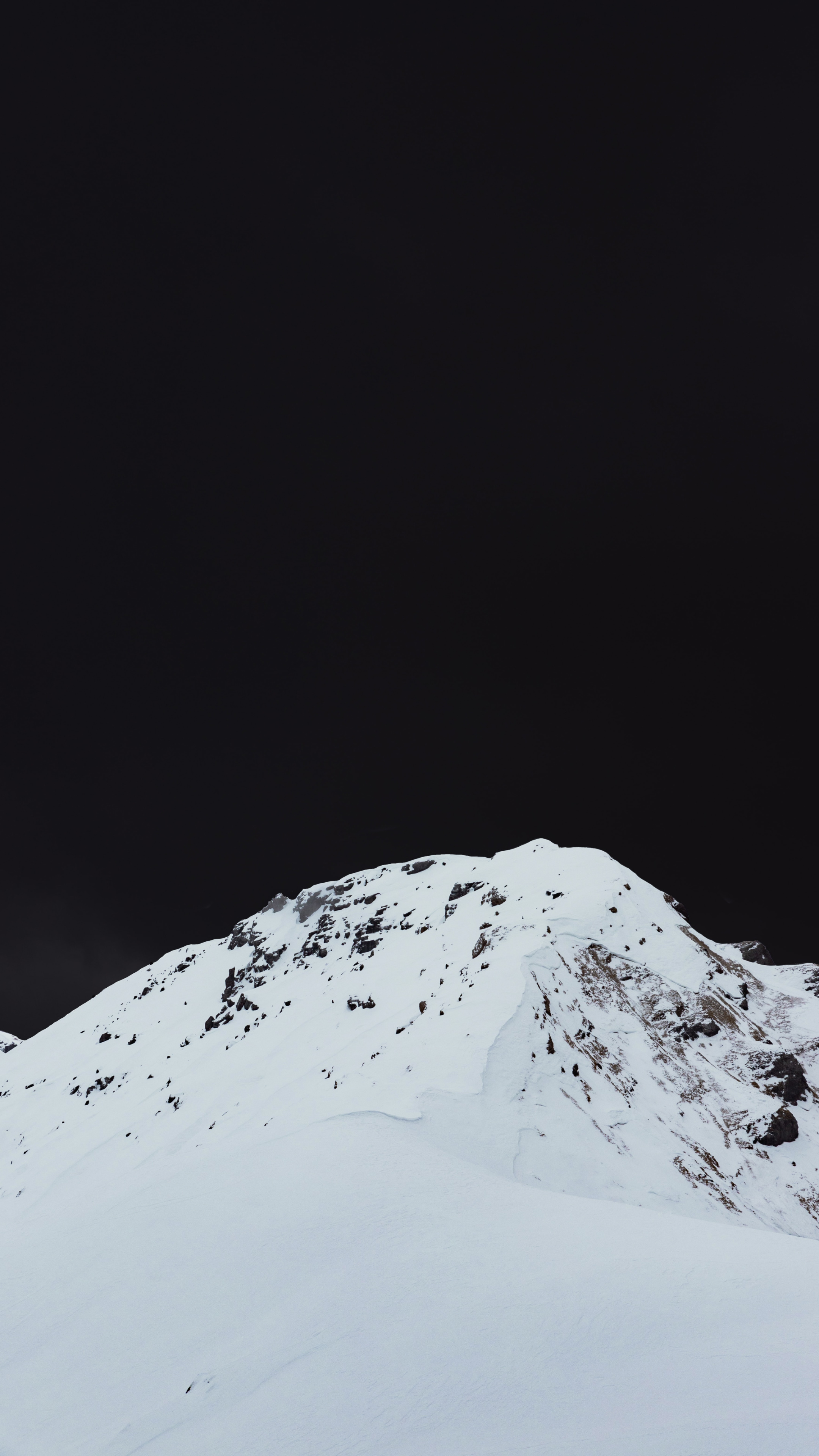 夜色星空下的雪山风景高清手机壁纸