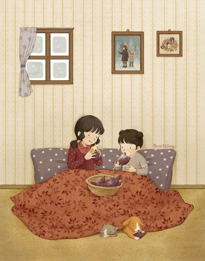 你的童年是什么样子的？韩国画师暖心描绘童年“陪伴”插画美图