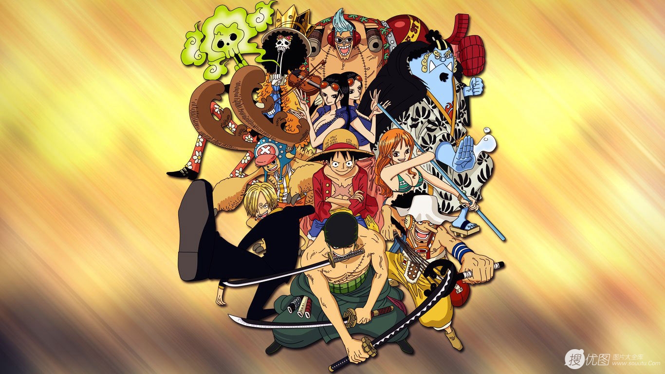 日本动漫海贼王角色合影系列图片包括娜美，海贼王，路飞等