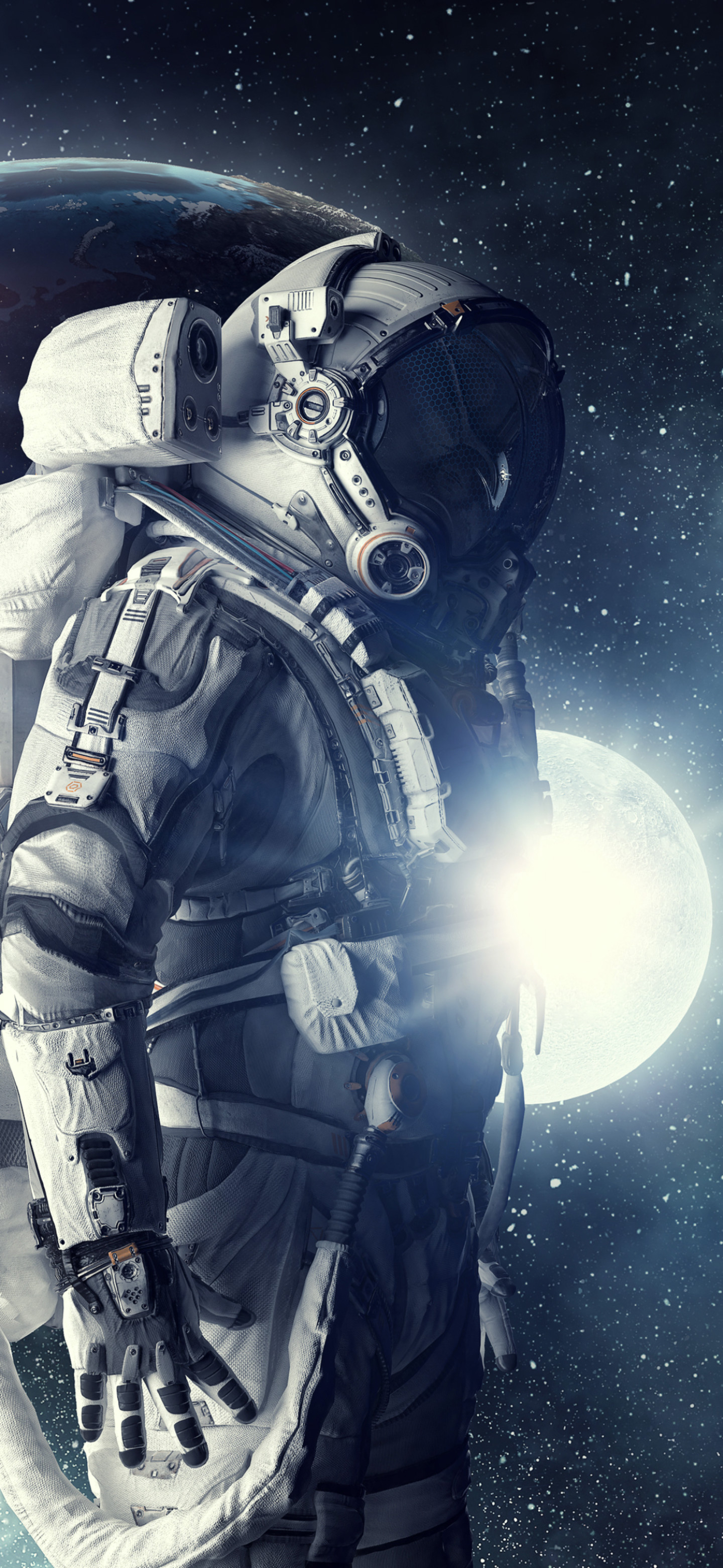 太空漫游穿宇航服的宇航员手机壁纸