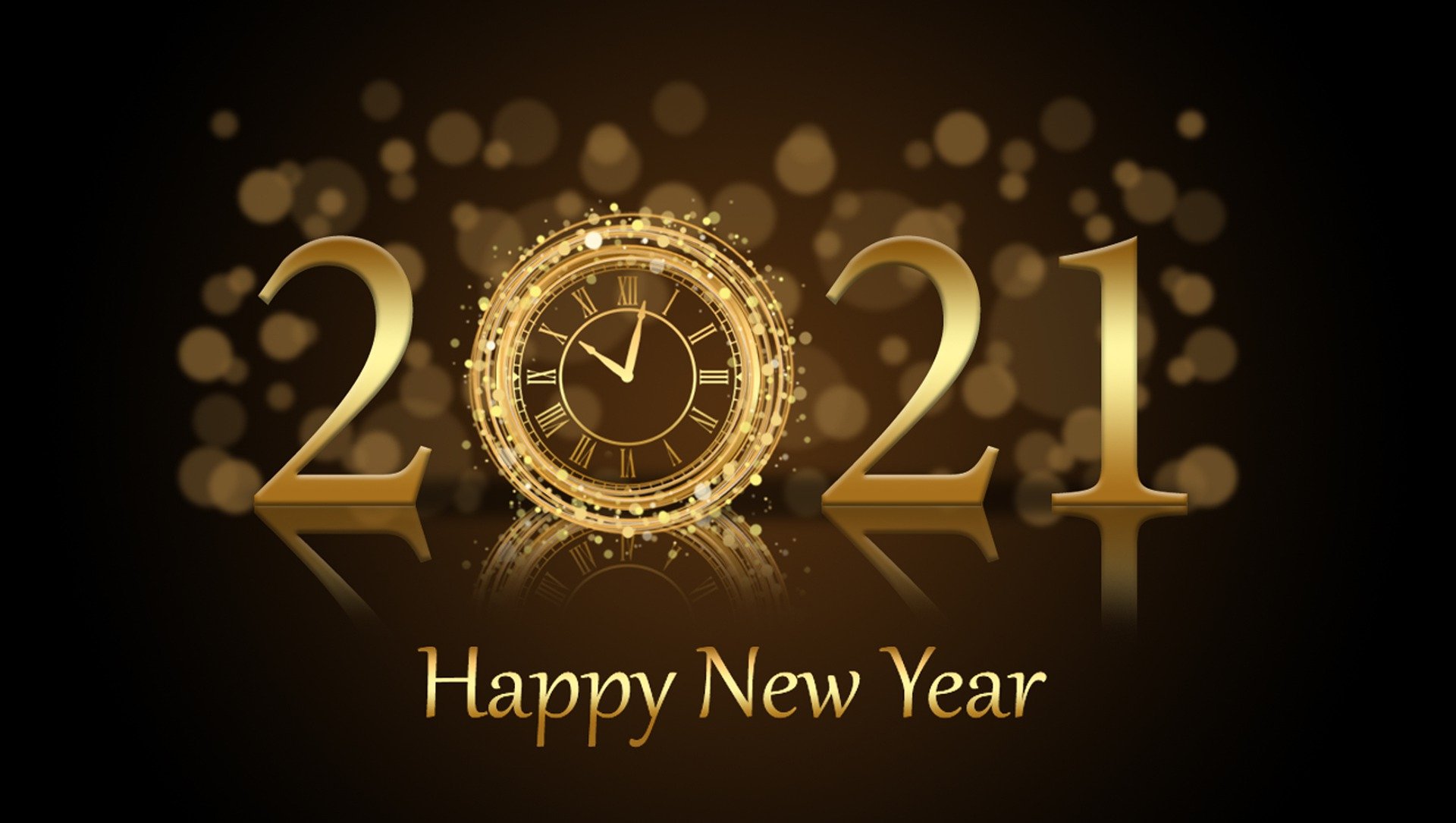 2021 happy new year文字，时间闹钟倒计时文字桌面壁纸图片 新的一年