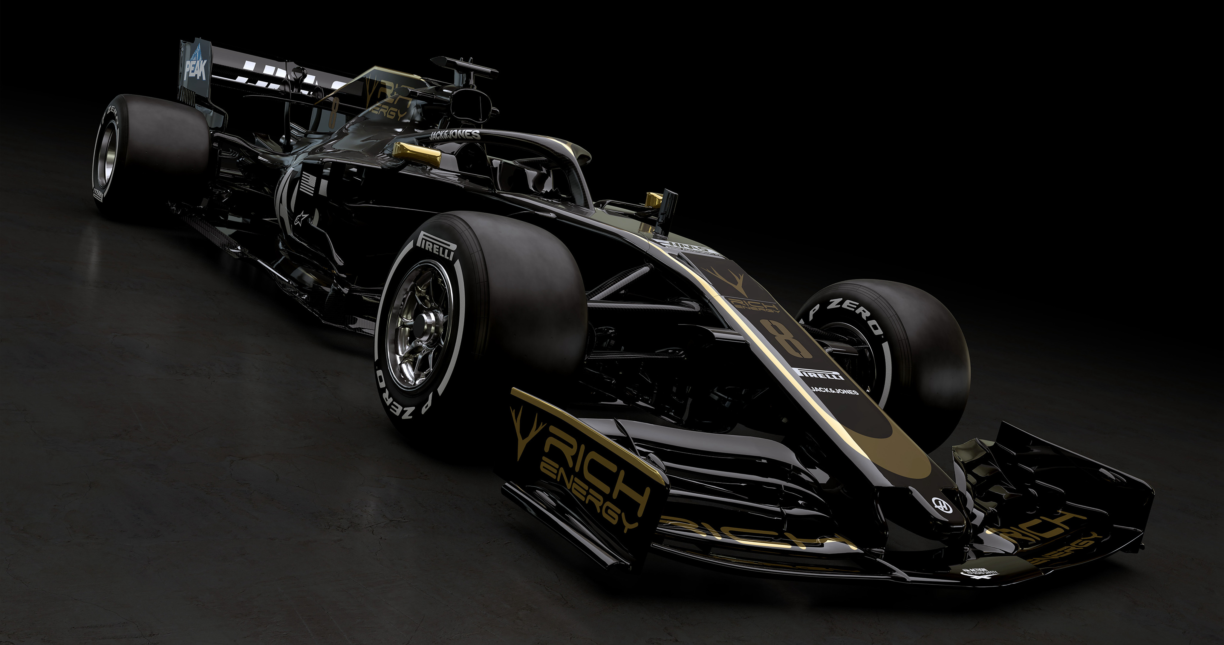 “雷诺F1车队R.S.19”黑黄涂装F1赛车桌面壁纸，酷不酷