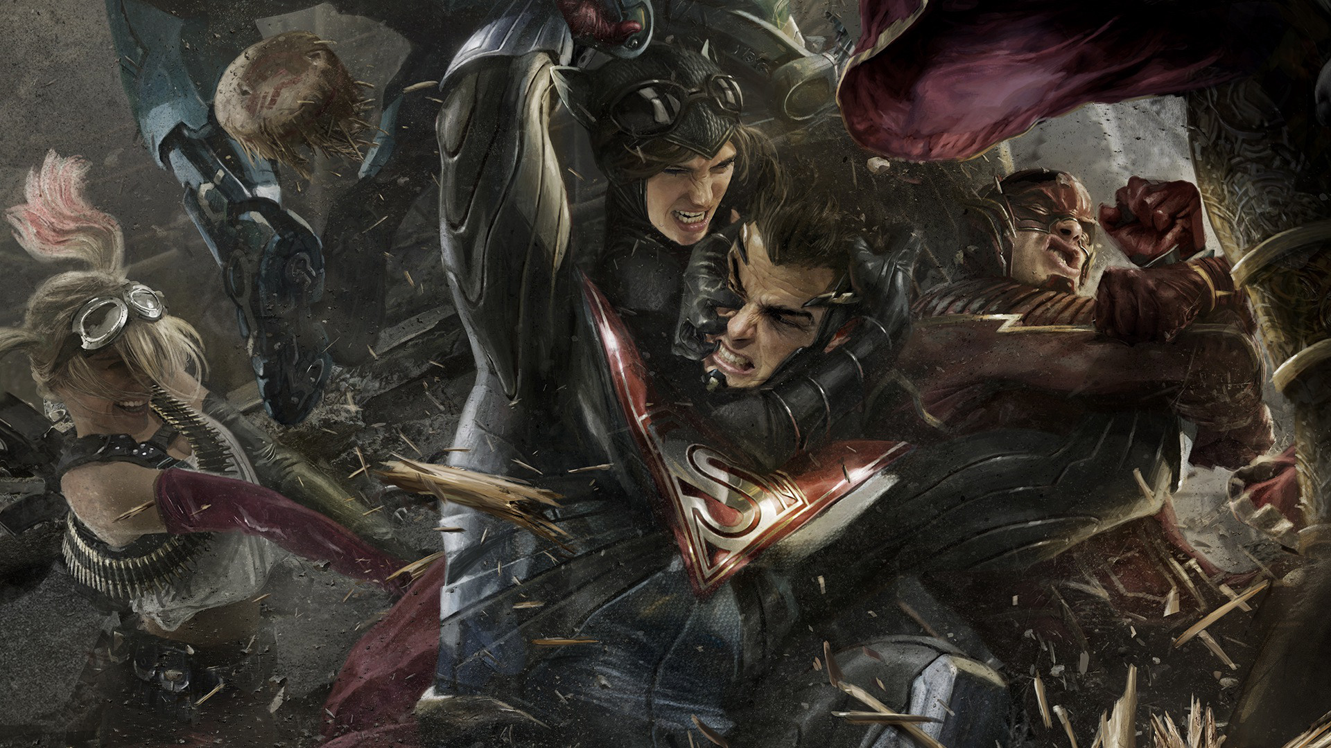 DC主题游戏“不义联盟”各英雄的暗黑面个性游戏壁纸