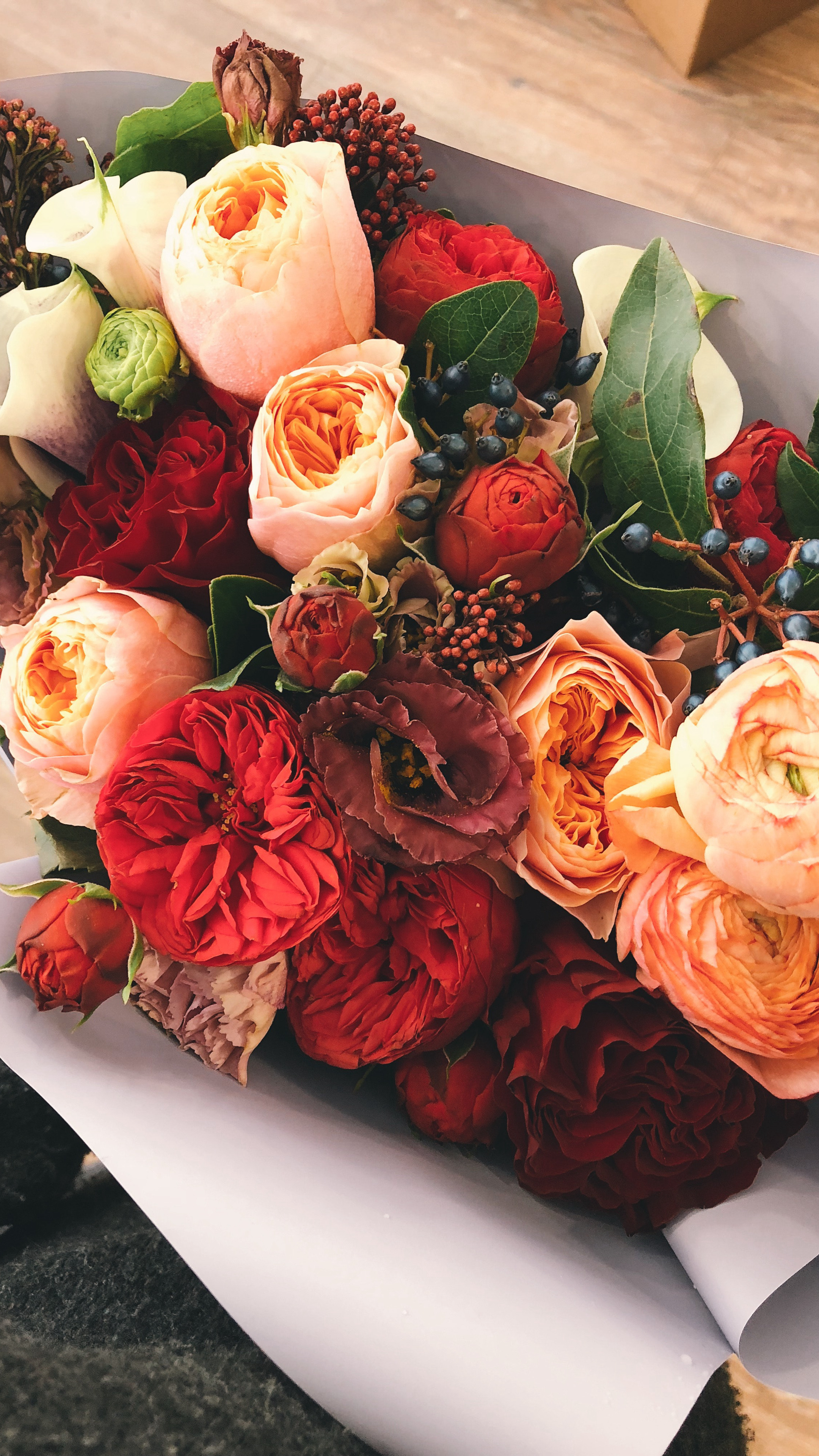 美丽的玫瑰花束插花艺术高清植物手机壁纸