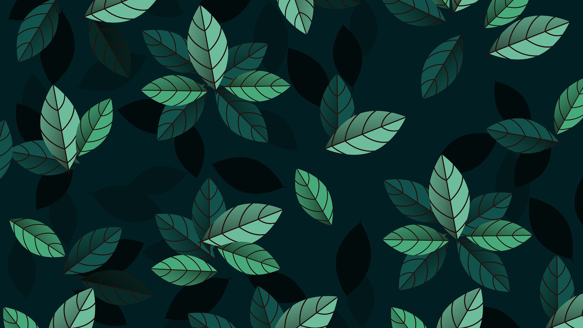 叶子 抽象画现代绿色养眼桌面壁纸图片 绿叶