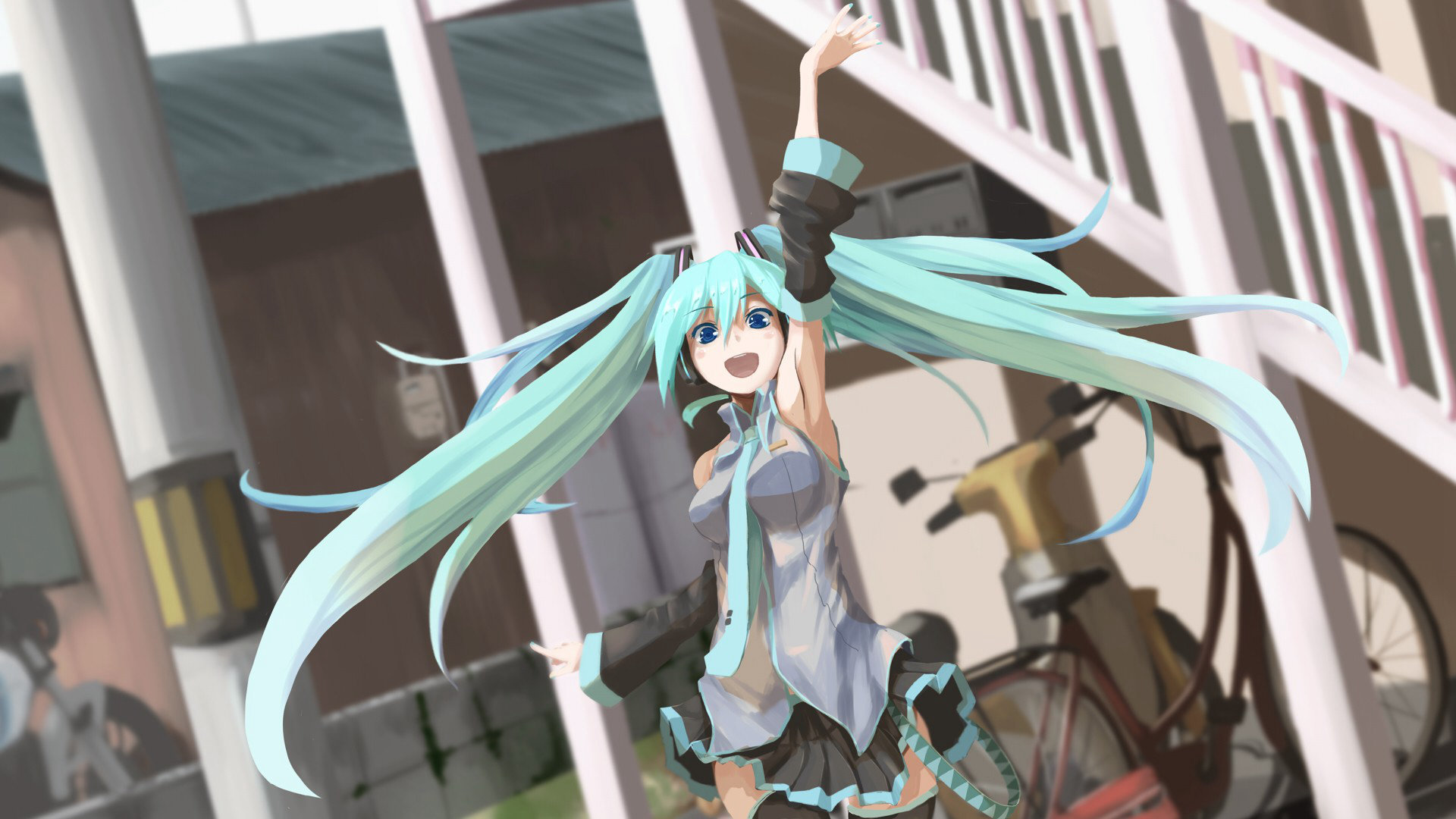 <span style='color:red;'>樱花</span>动漫少女初音，穿和服的初音高清电脑壁纸
