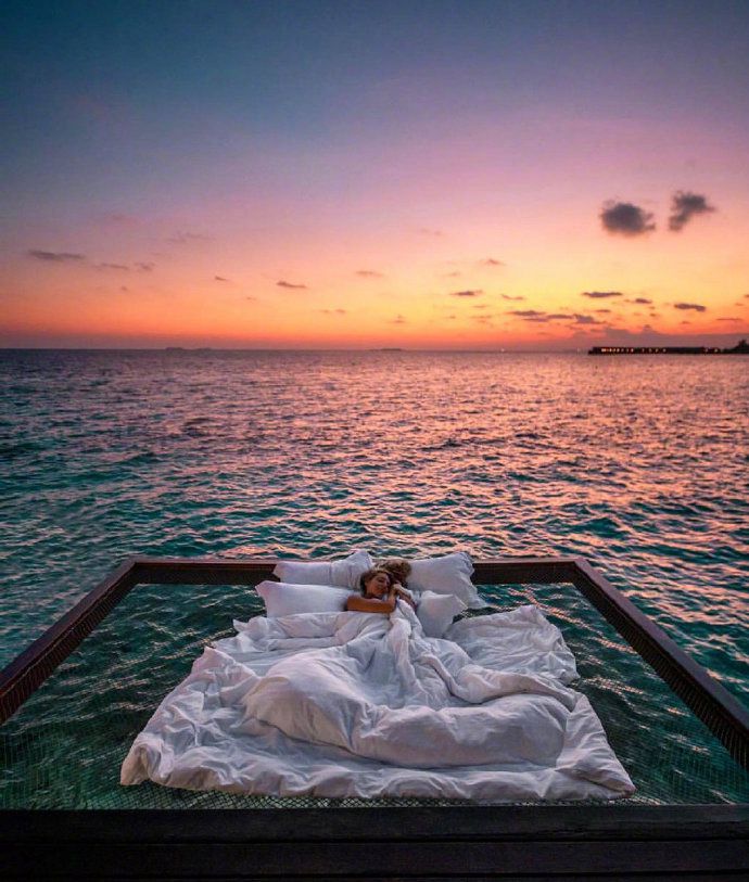 让人心旷神怡的地方，马尔代夫海上度假屋唯美摄影美图