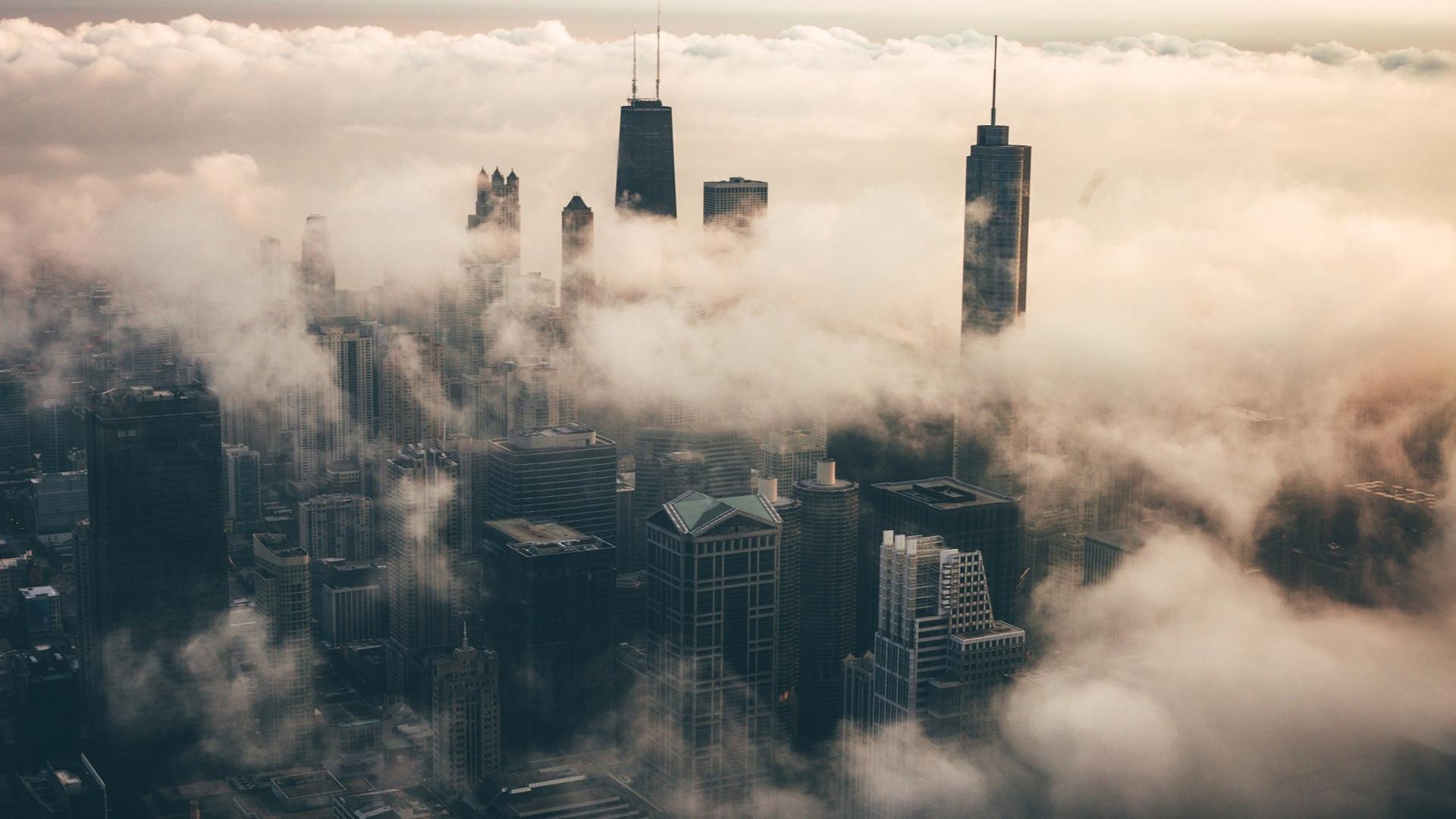国际金融中心之一，美国城市芝加哥高清梦幻唯美建筑风光壁纸图片