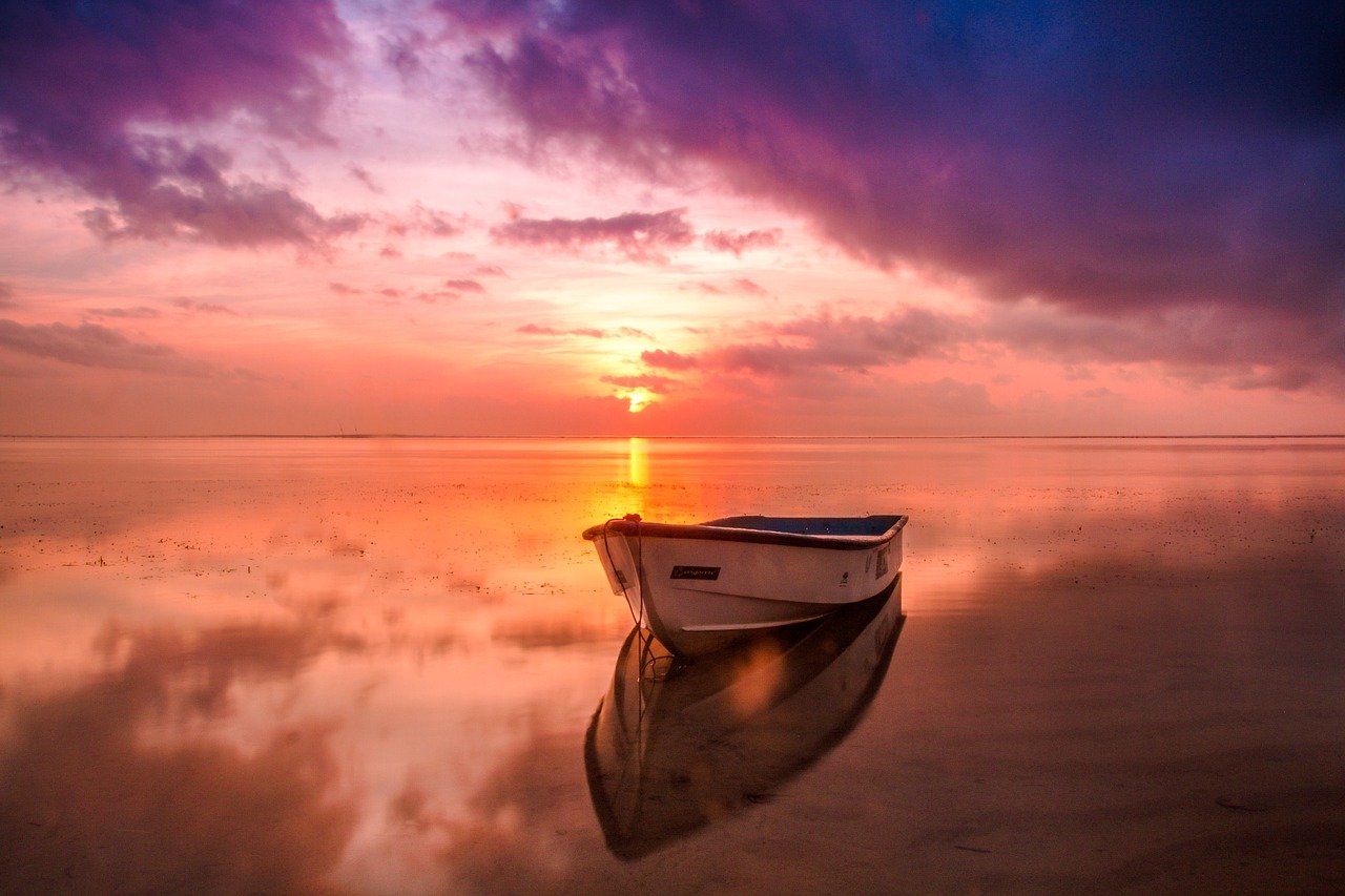 船，湖，海，唯美小船唯美意境摄影图片