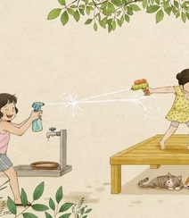 你的童年是什么样子的？韩国画师暖心描绘童年“陪伴”https://www.qqtn.com/tp/wmtp_1.html 美图组图2