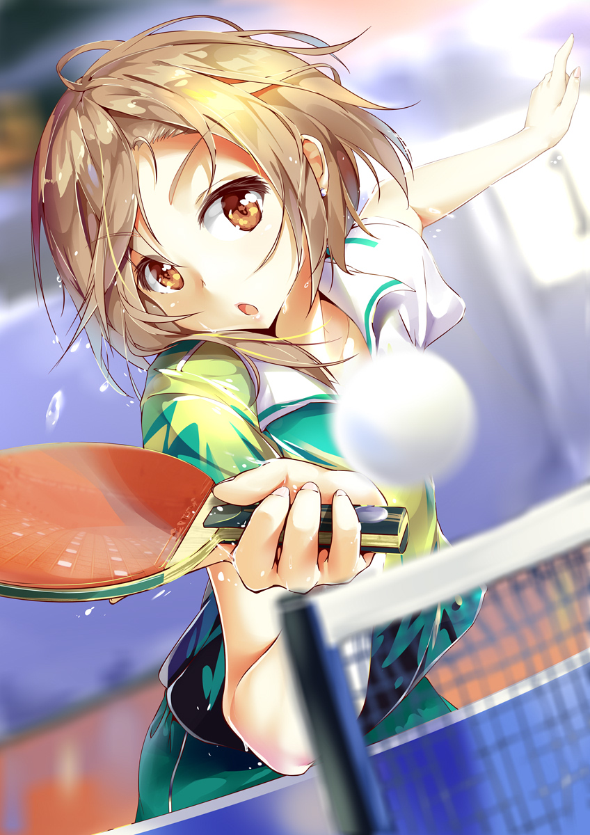 【运动风】乒乓球妹子最可爱，动漫美女打乒乓球性感美图