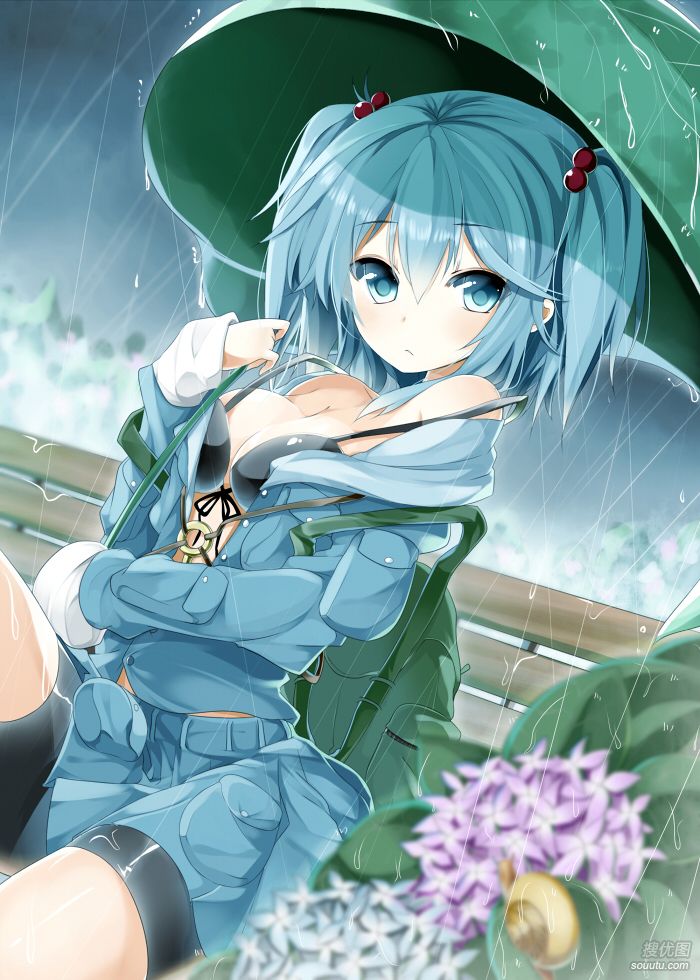 雨中的小浪漫-动漫美少女在雨中图片组图2