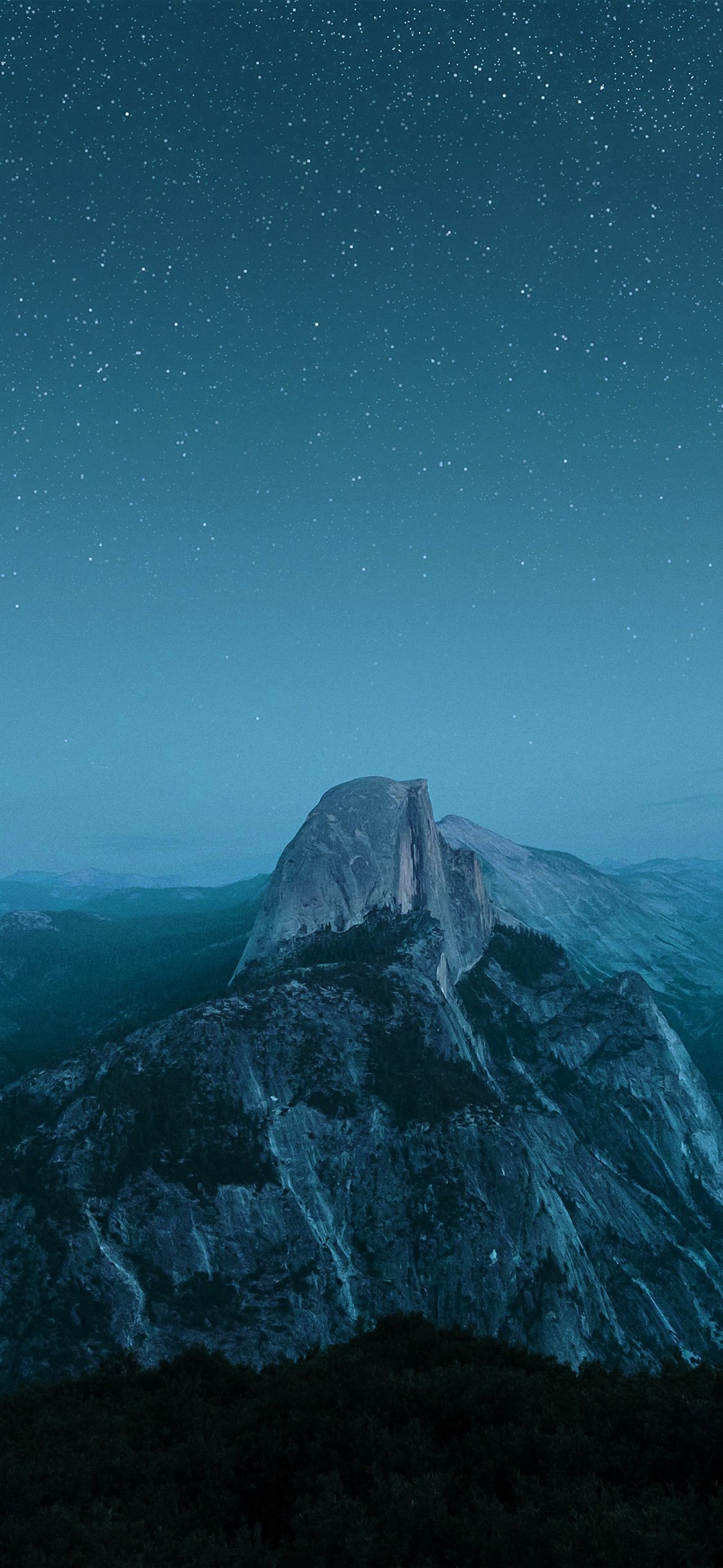 星空下的磅礴石头大山唯美摄影手机壁纸
