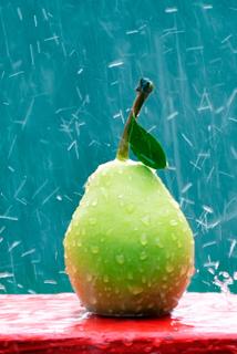 雨中的梨子伤感手机壁纸图