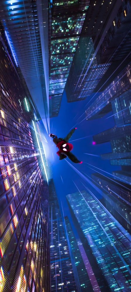 高楼 蜘蛛侠纵横宇宙 从天而降 手机高清壁纸