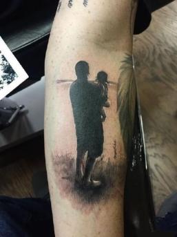 父与子，家与情，牵手中的父子亲情呵护爱护纹身系列图案图片