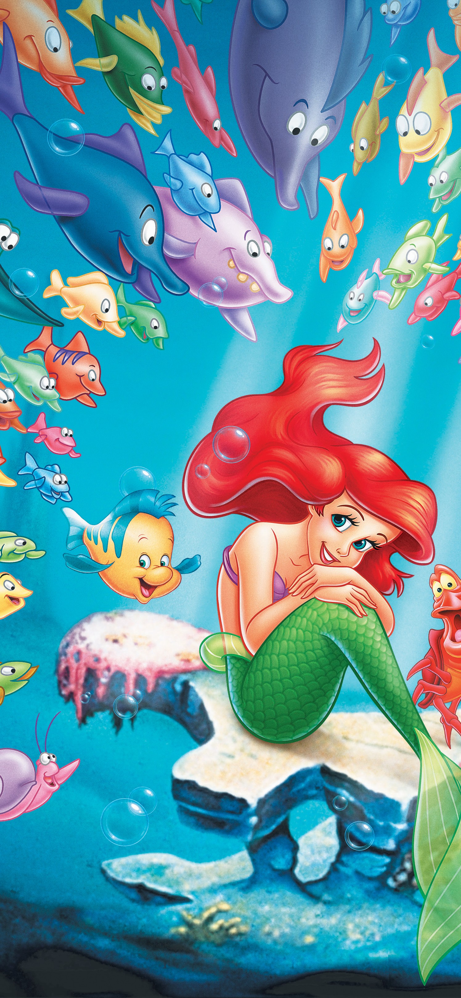 迪士尼动漫“小美人鱼”插画手机壁纸