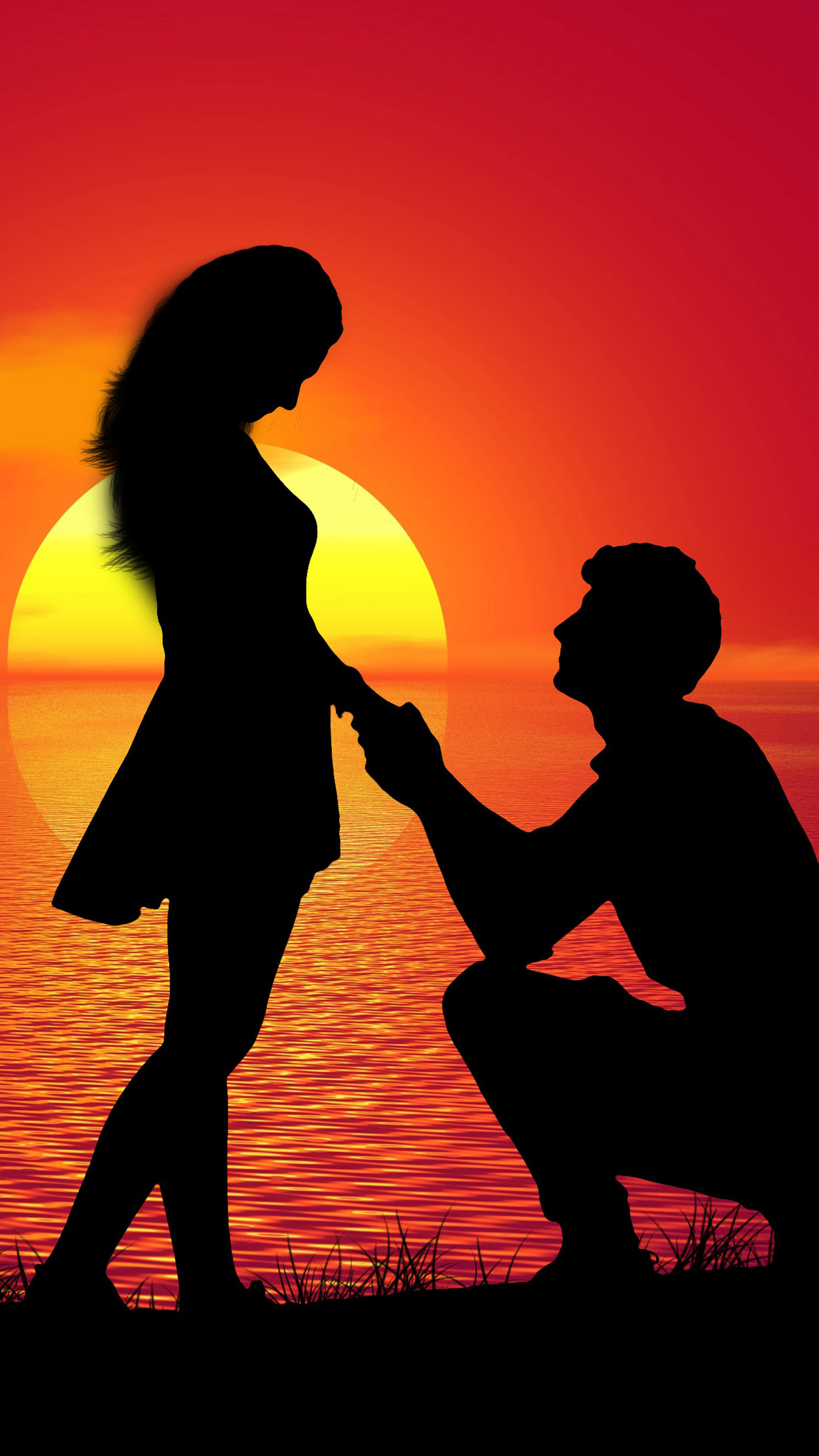 夕阳下情侣拥抱亲吻，<span style='color:red;'>求婚</span>等幸福瞬间高清爱情手机壁纸